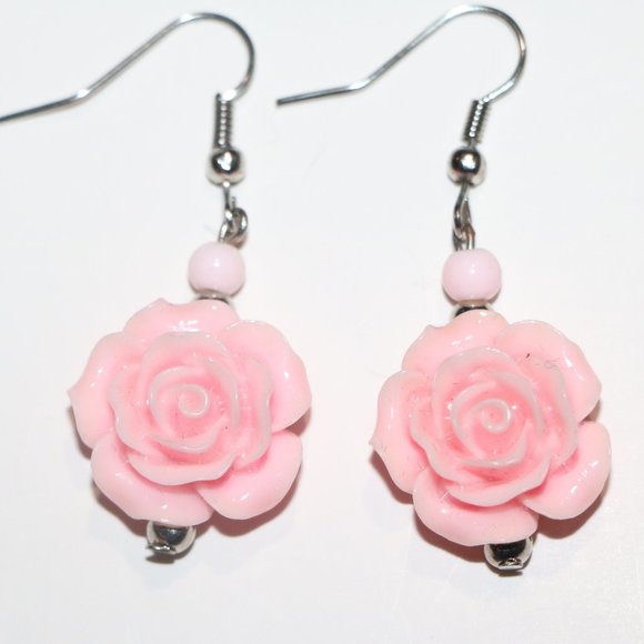 Rose Dangle Earrings - Picture 1 of 5